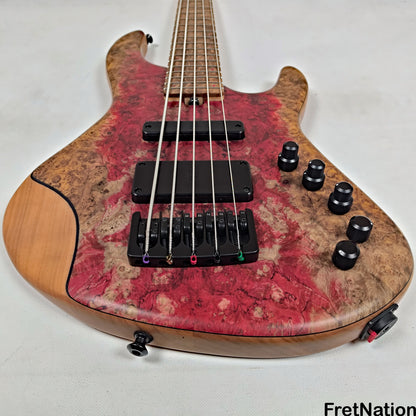 AC Guitars AC Guitars RetroB 5/34 5-String Bass 34" Scale ART Maple Burl 9.98lbs