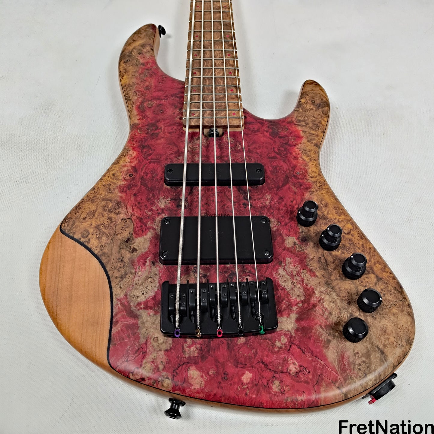 AC Guitars AC Guitars RetroB 5/34 5-String Bass 34" Scale ART Maple Burl 9.98lbs