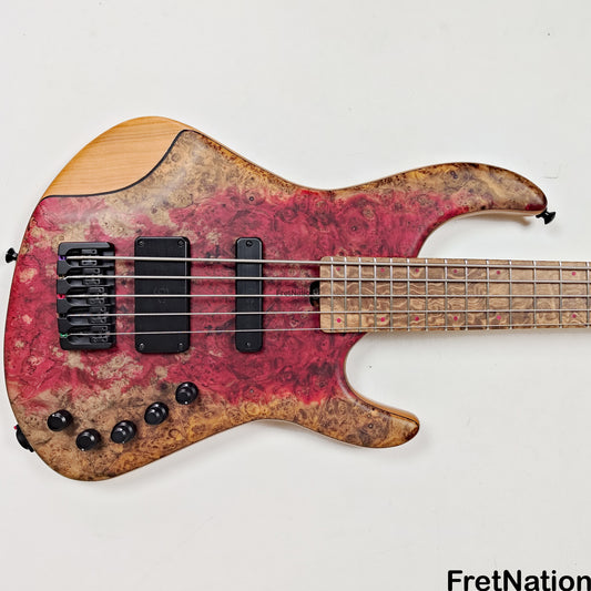 AC Guitars AC Guitars RetroB 5/34 5-String Bass 34" Scale ART Maple Burl 9.98lbs