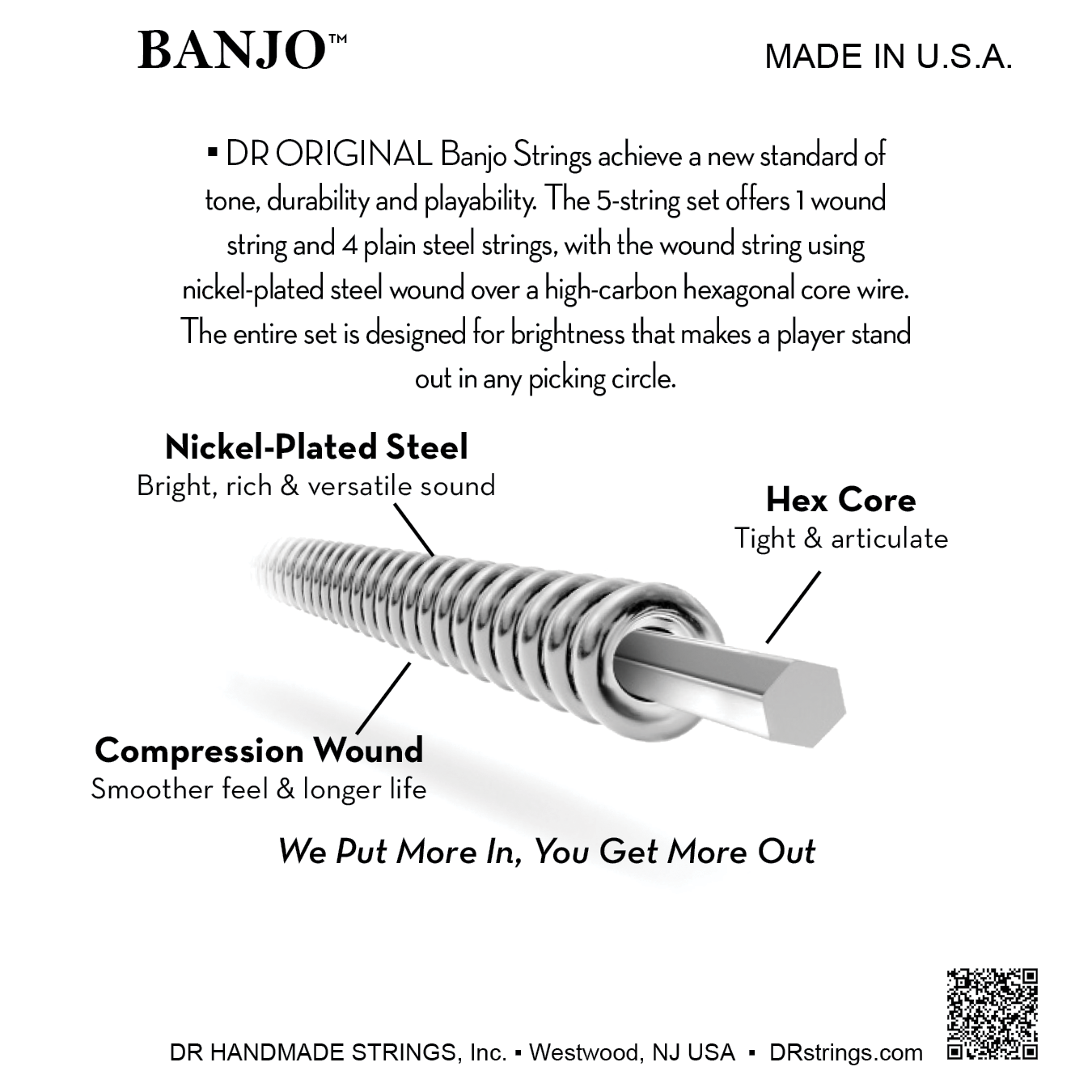 DR Strings DR Original Style Nickel Plated Steel Banjo String Set - 10-31 Tenor BA-10