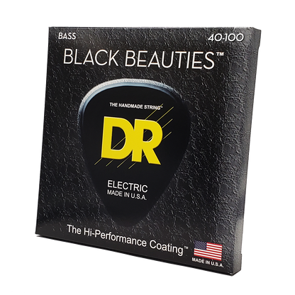 DR Strings DR Black Beauties Black Coated Electric Bass Strings Long Scale Set - 4-String 40-100 BKB-40