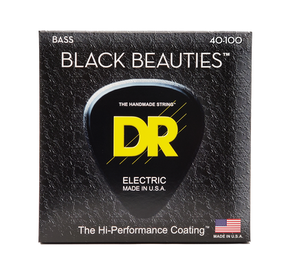 DR Strings DR Black Beauties Black Coated Electric Bass Strings Long Scale Set - 4-String 40-100 BKB-40