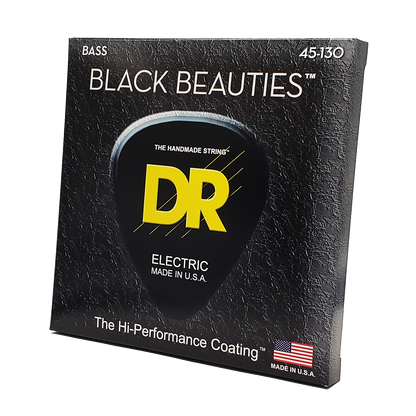 DR Strings DR Black Beauties Black Coated Electric Bass Strings Long Scale Set - 5-String 45-130 BKB5-130