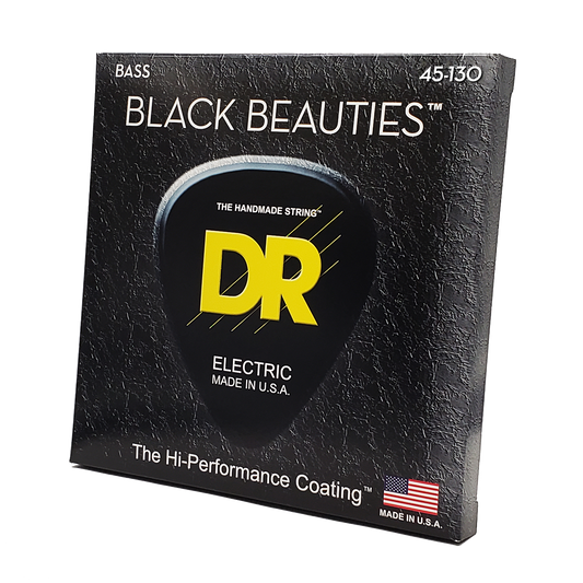 DR Strings DR Black Beauties Black Coated Electric Bass Strings Long Scale Set - 5-String 45-130 BKB5-130