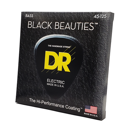 DR Strings DR Black Beauties Black Coated Electric Bass Strings Long Scale Set - 5-String 45-125 BKB5-45