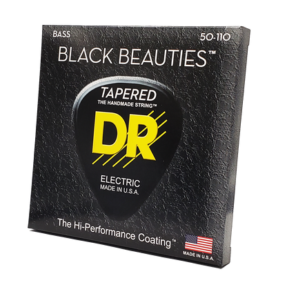 DR Strings DR Black Beauties Black Coated Electric Bass Strings Long Scale Set - 4-String 50-110T Tapered BKBT-50