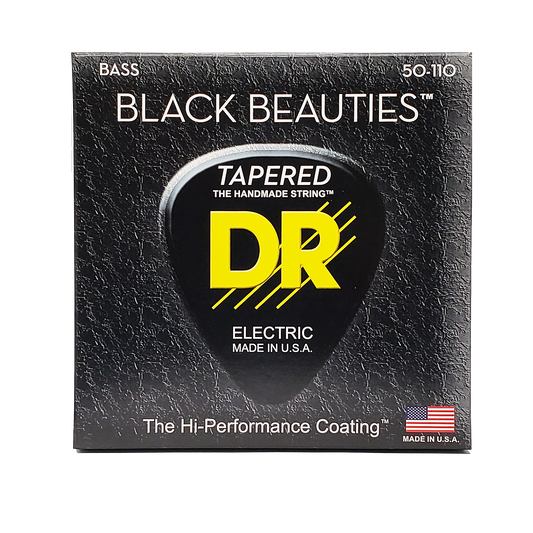 DR Strings DR Black Beauties Black Coated Electric Bass Strings Long Scale Set - 4-String 50-110T Tapered BKBT-50