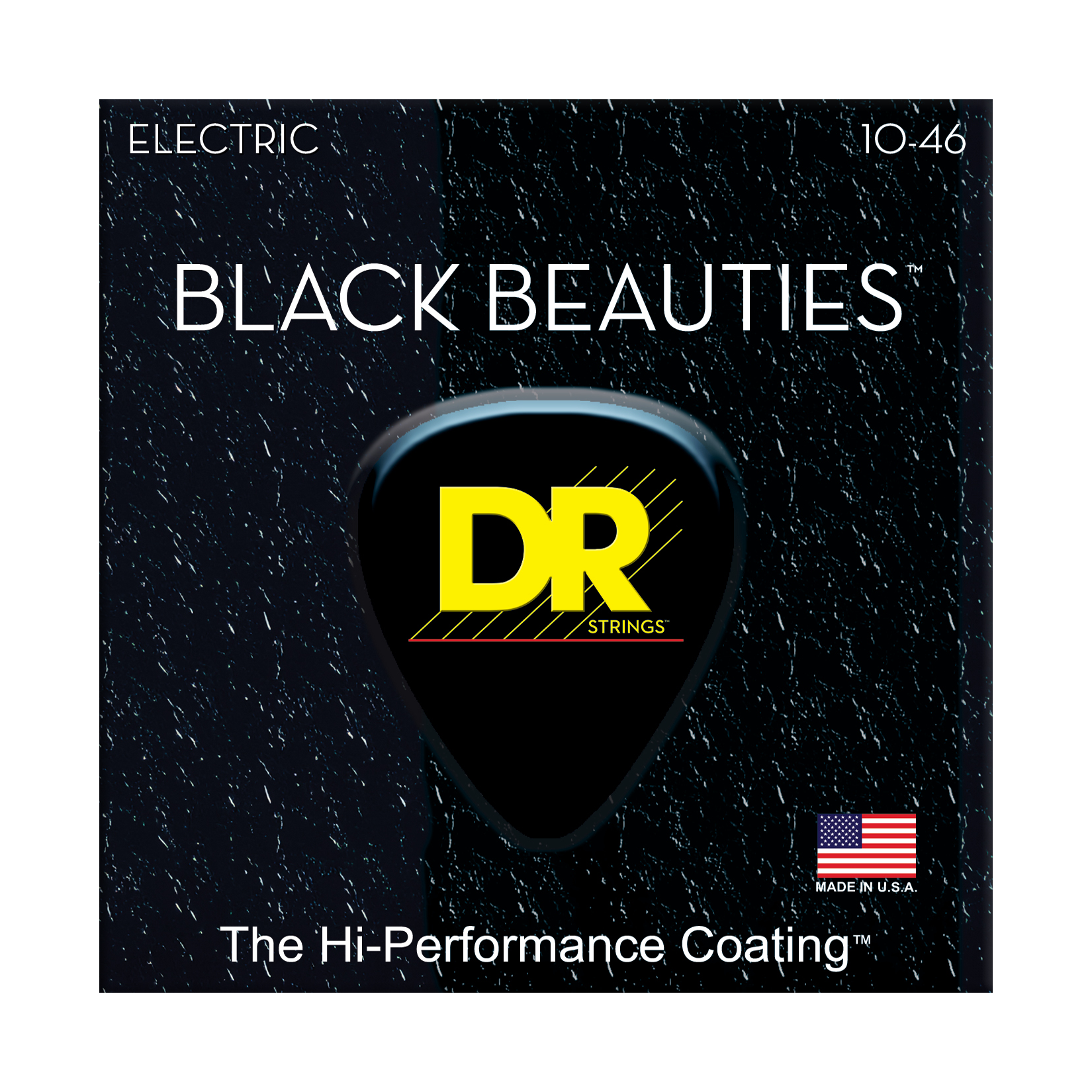 DR Strings DR Black Beauties Hi-Performance Coated Electric Guitar String Set - 10-46 Medium BKE-10
