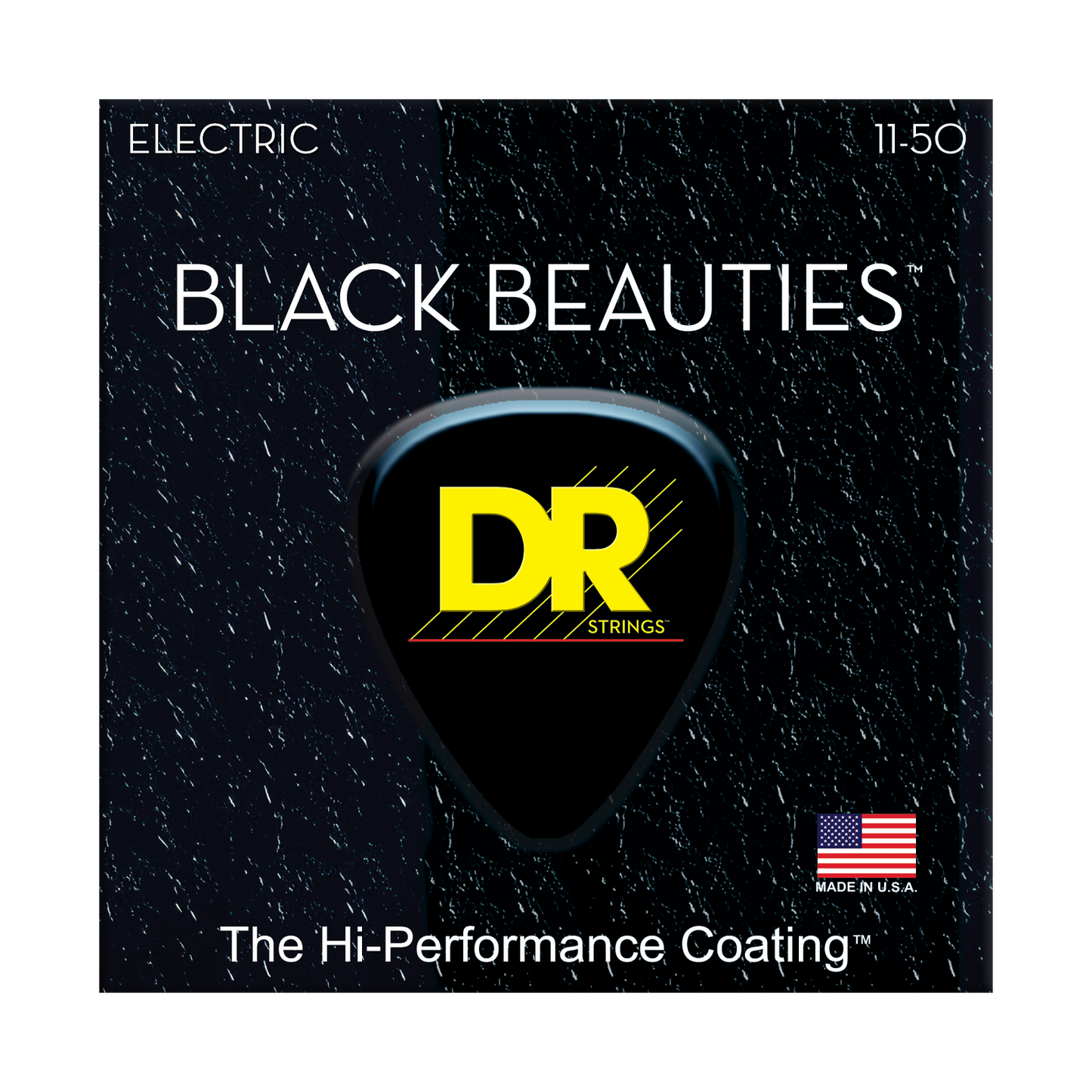DR Strings DR Black Beauties Hi-Performance Coated Electric Guitar String Set - 11-50 Heavy BKE-11