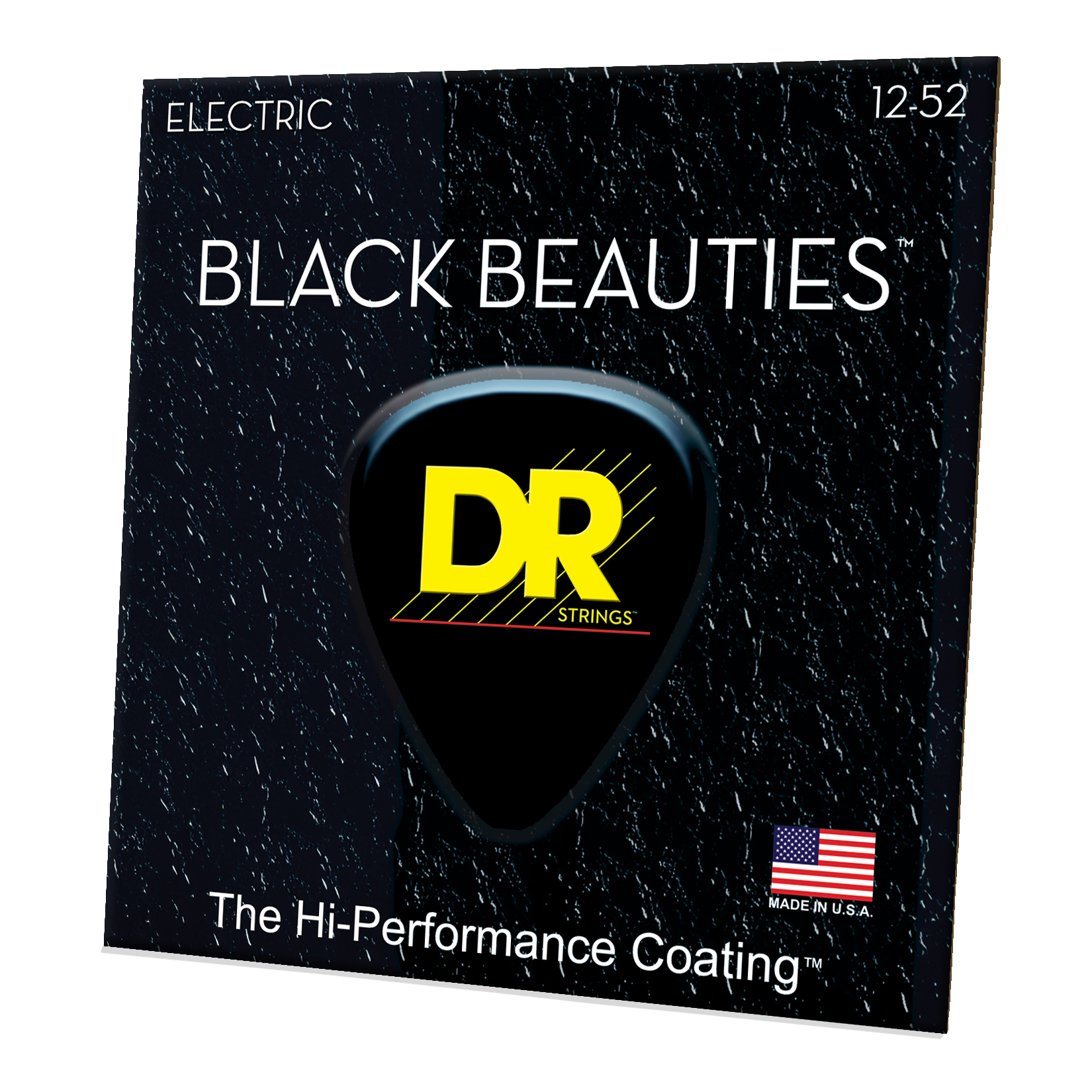 DR Strings DR Black Beauties Hi-Performance Coated Electric Guitar String Set - 12-52 Extra Heavy BKE-12