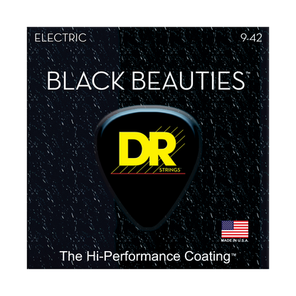 DR Strings DR Black Beauties Hi-Performance Coated Electric Guitar String Set - 09-42 Light BKE-9