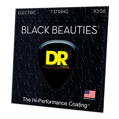 DR Strings DR Black Beauties Hi-Performance Coated Electric Guitar 07-String Set - 10-56 Medium 07-String BKE7-10
