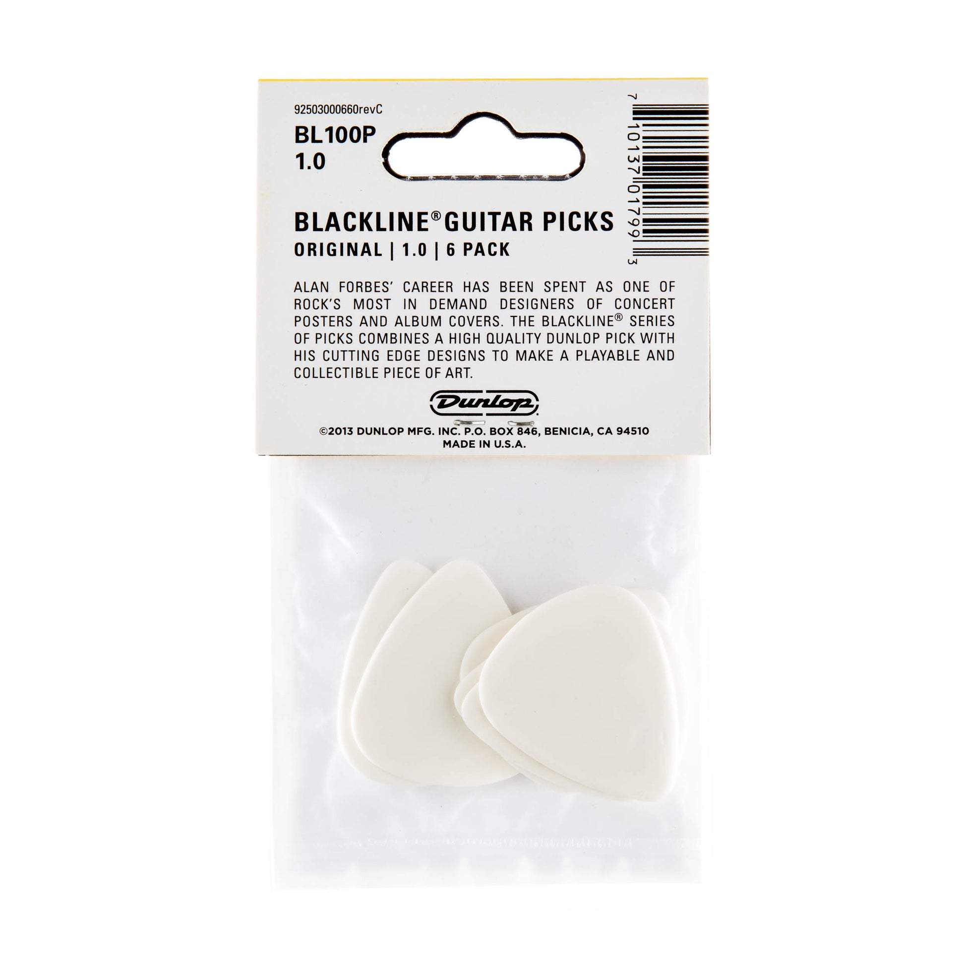 Jim Dunlop DUNLOP ALAN FORBES 1.00mm GUITAR PICK PLAYER'S PACK 06-PACK - BL100P100