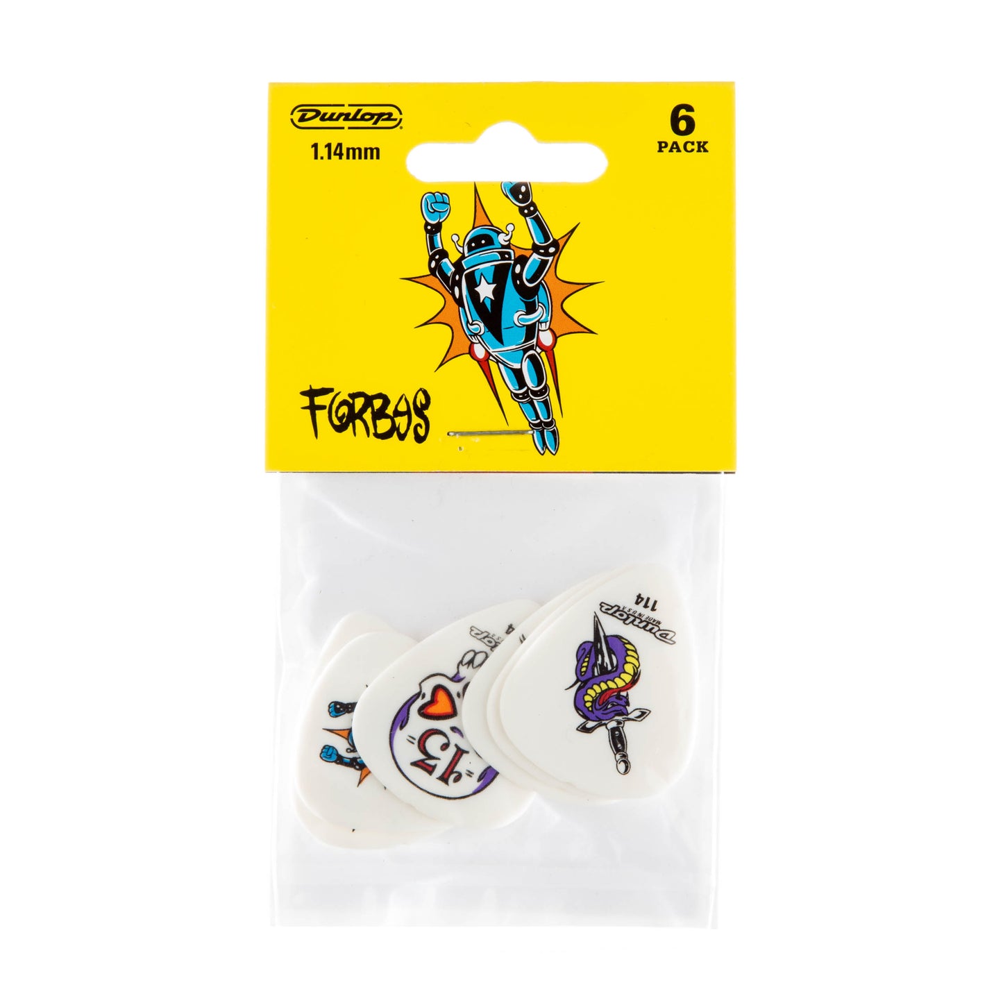 Jim Dunlop DUNLOP ALAN FORBES 1.14mm GUITAR PICK PLAYER'S PACK 06-PACK - BL100P114