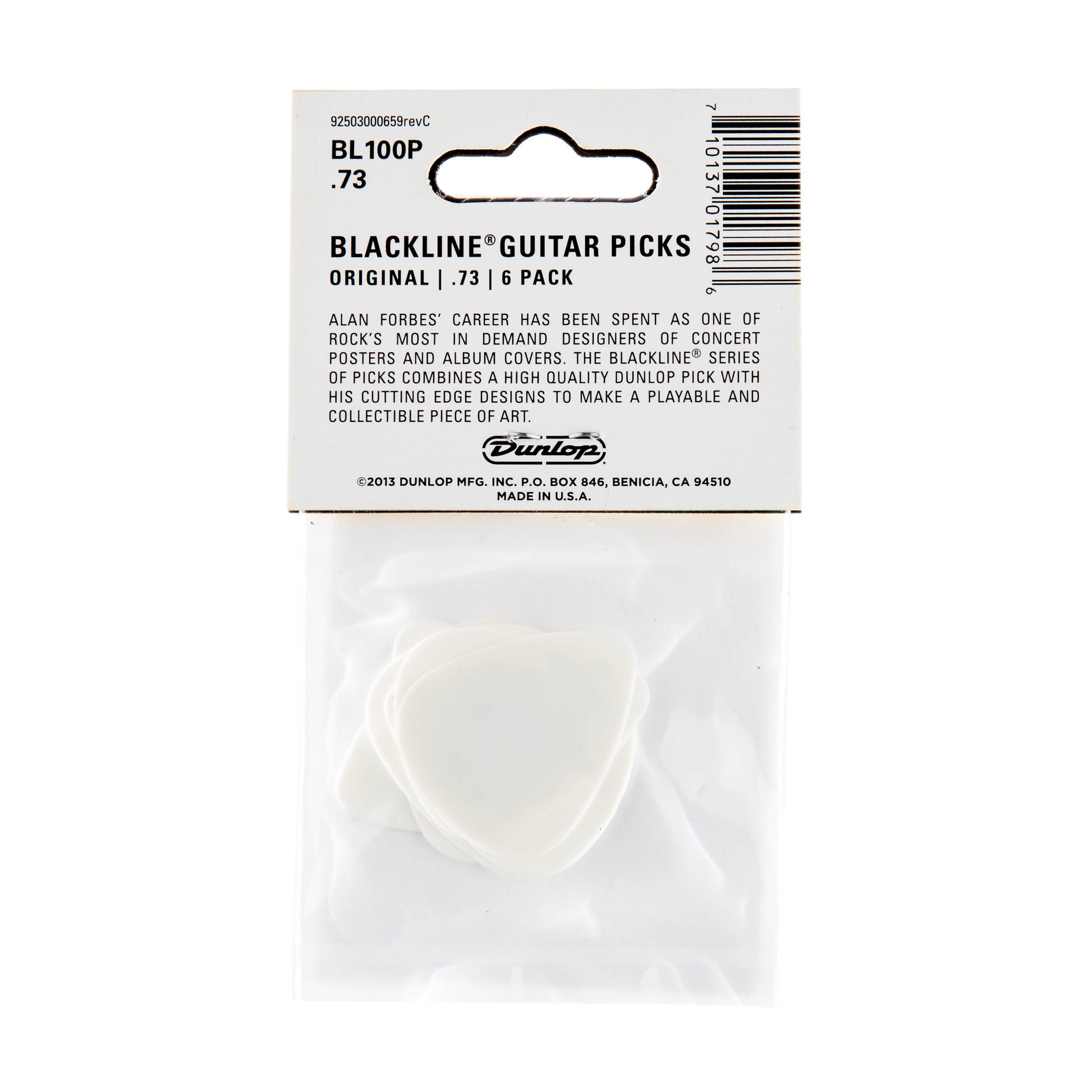 Jim Dunlop DUNLOP ALAN FORBES .73mm GUITAR PICK PLAYER'S PACK 06-PACK - BL100P073