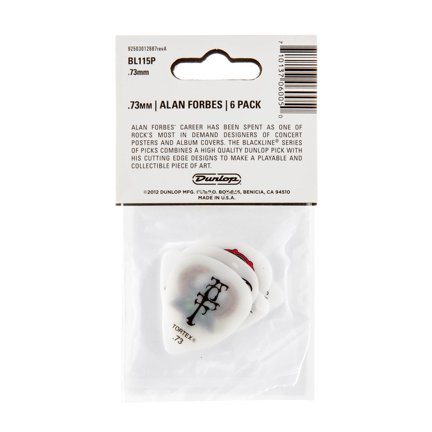 Jim Dunlop DUNLOP ALAN FORBES .73mm GUITAR PICK PLAYER'S PACK 06-PACK - BL115P073