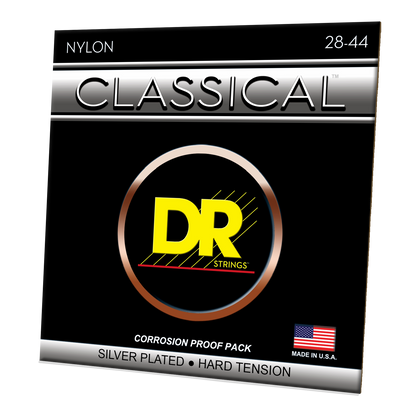 DR Strings DR Classical Nylon Silver Plated Acoustic Guitar String Set - 28-44 Medium CN-H