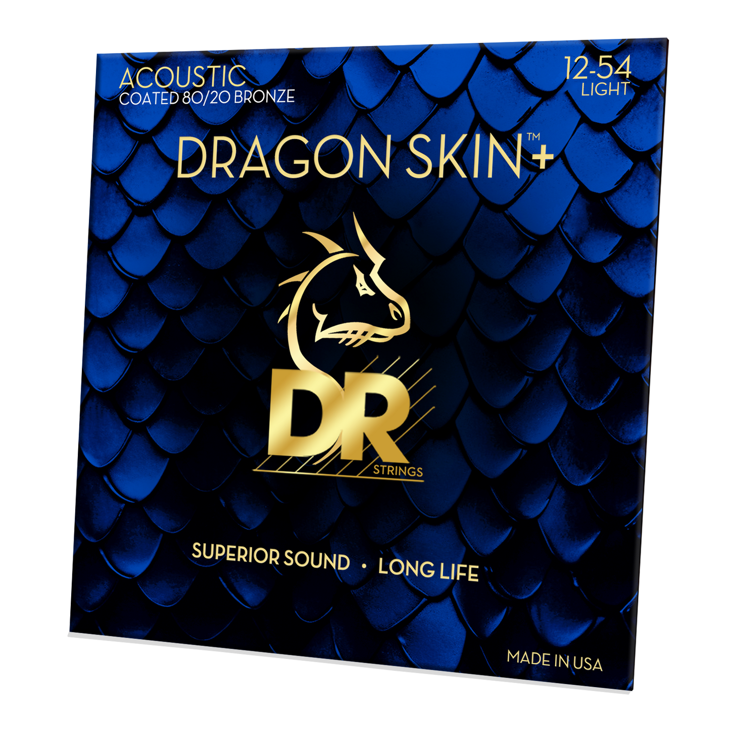 DR Strings DR DRAGON SKIN+ Accurate Core Coated 80/20 Bronze Acoustic Guitar String Set - 12-54 Light DA8-12