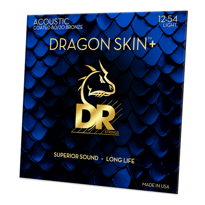 DR Strings DR DRAGON SKIN+ Accurate Core Coated 80/20 Bronze Acoustic Guitar String Set - 12-54 Light DA8-12