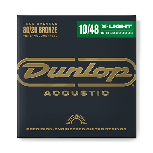 Jim Dunlop DUNLOP 80/20 BRONZE ACOUSTIC GUITAR 06- STRING SET - 10-48 EXTRA LIGHT - DAB1048