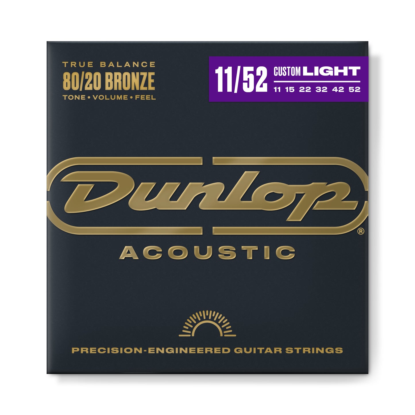 Jim Dunlop DUNLOP 80/20 BRONZE ACOUSTIC GUITAR 06- STRING SET - 11-52 CUSTOM LIGHT - DAB1152