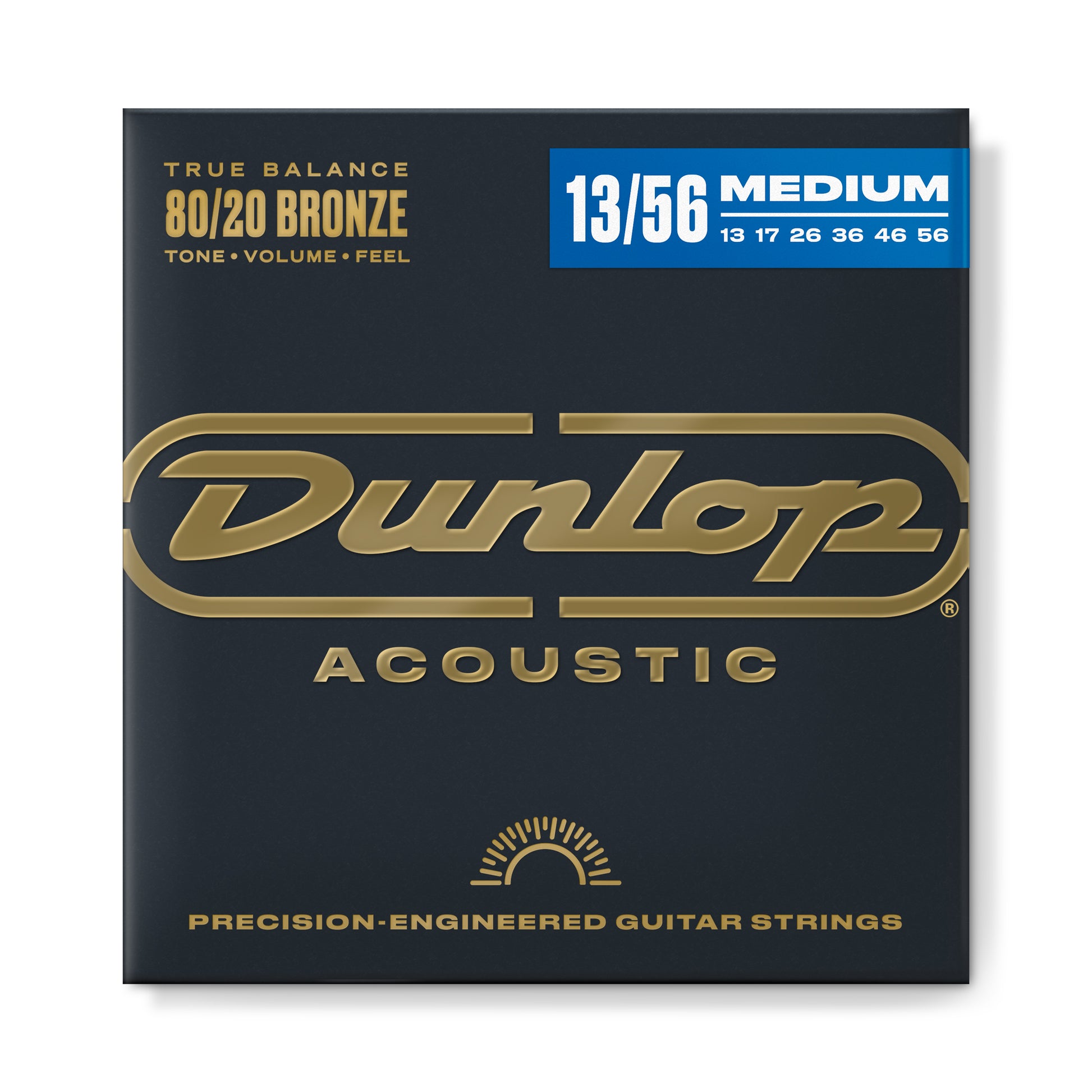 Jim Dunlop DUNLOP 80/20 BRONZE ACOUSTIC GUITAR 06- STRING SET - 13-56 MEDIUM - DAB1356