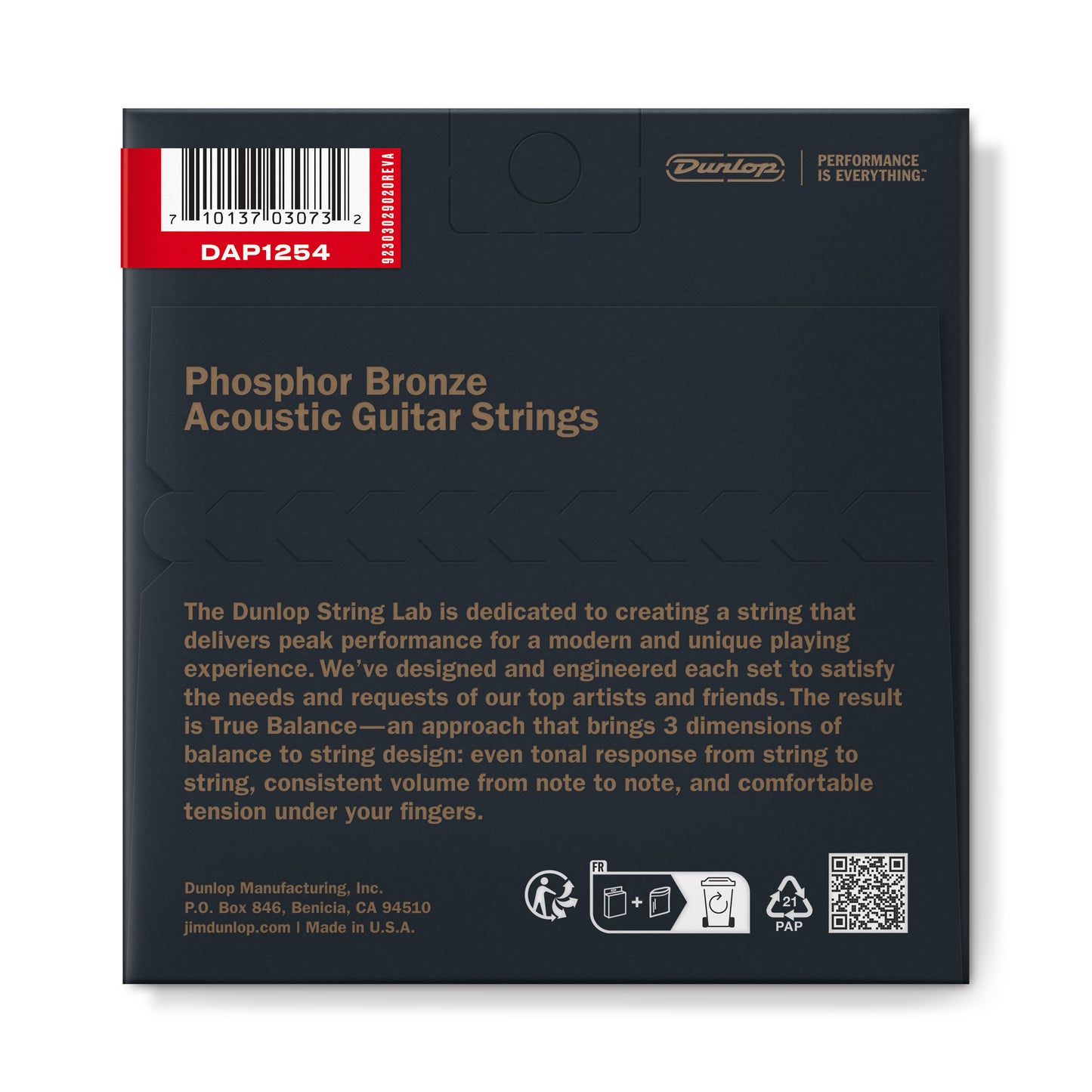 Jim Dunlop DUNLOP PHOSPHOR BRONZE ACOUSTIC GUITAR 06- STRING SET - 12-54 LIGHT - DAP1254