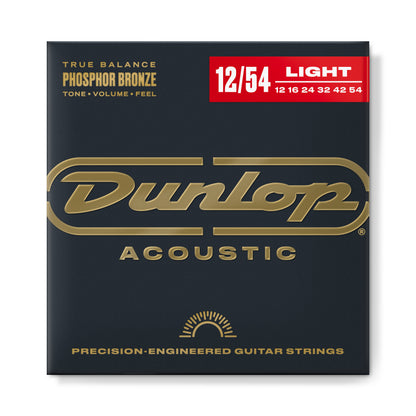 Jim Dunlop DUNLOP PHOSPHOR BRONZE ACOUSTIC GUITAR 06- STRING SET - 12-54 LIGHT - DAP1254