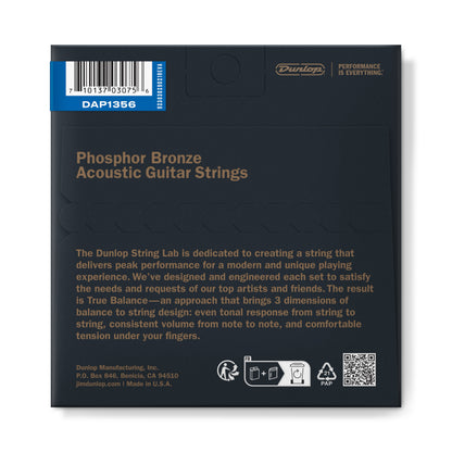 Jim Dunlop DUNLOP PHOSPHOR BRONZE ACOUSTIC GUITAR 06- STRING SET - 13-56 MEDIUM - DAP1356