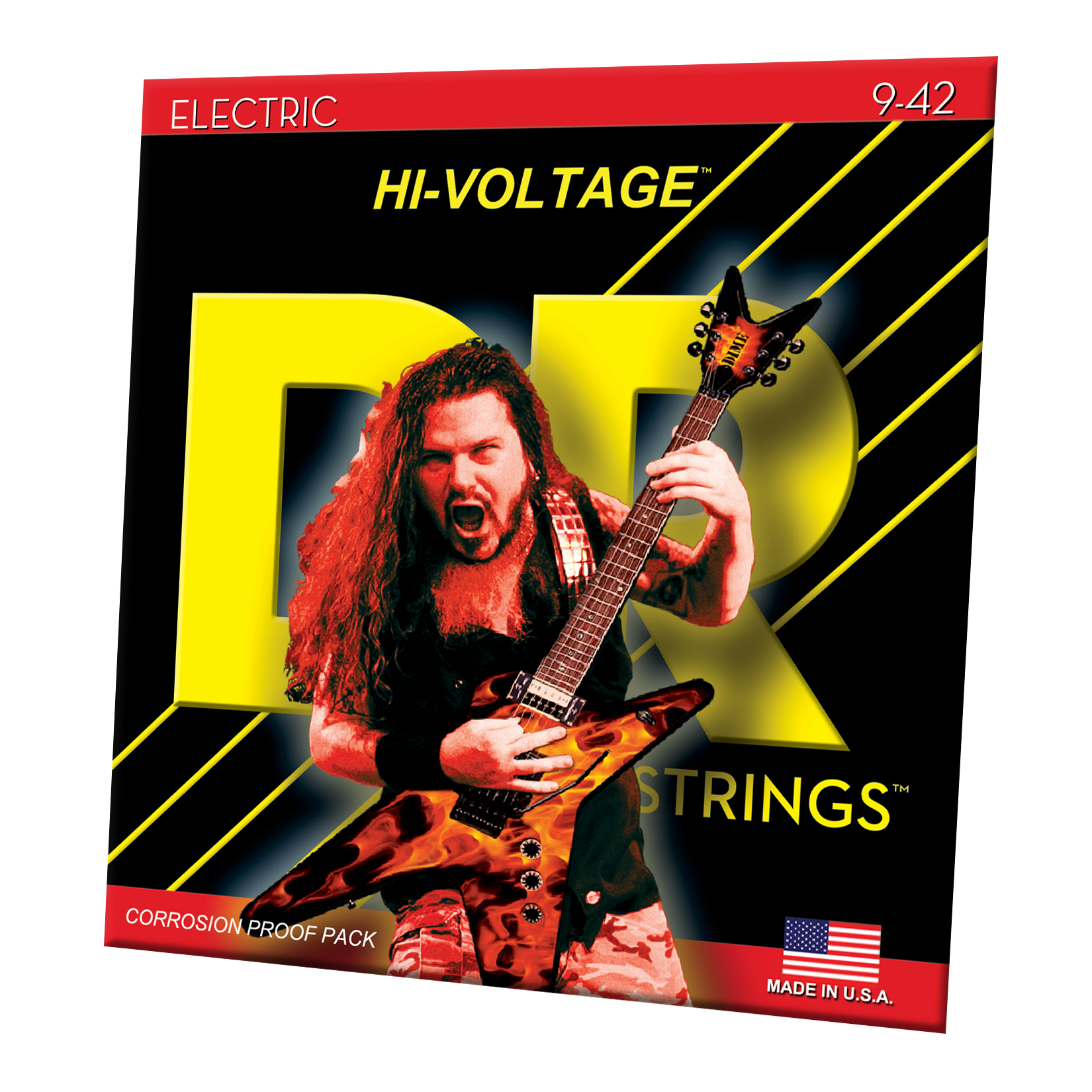 DR Strings DR HI-VOLTAGE Dimebag Darrell Signature Series Electric Guitar String Set - 9-42 Light DGB-9