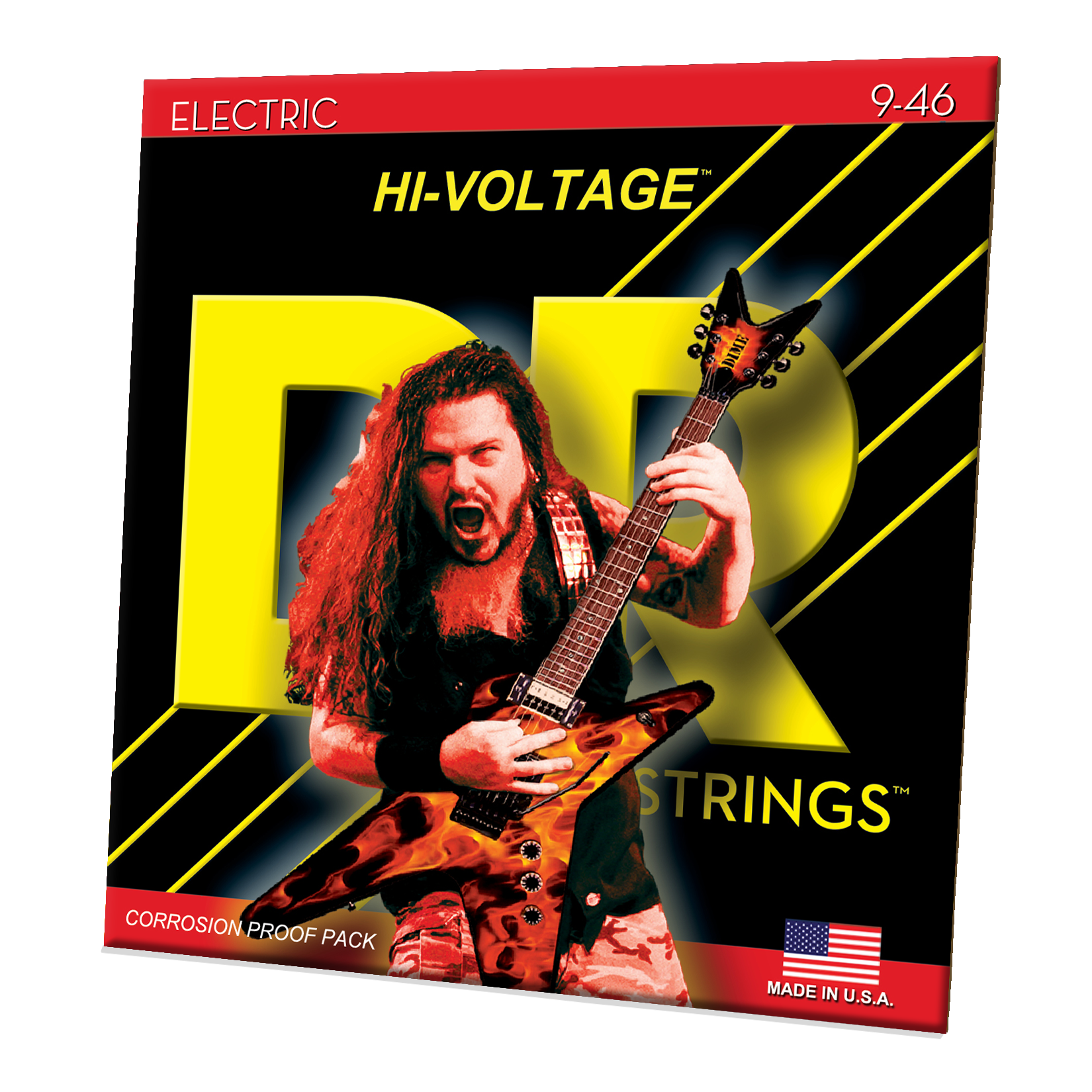 DR Strings DR HI-VOLTAGE Dimebag Darrell Signature Series Electric Guitar String Set - 9-46 Light-Medium DGB-9/46