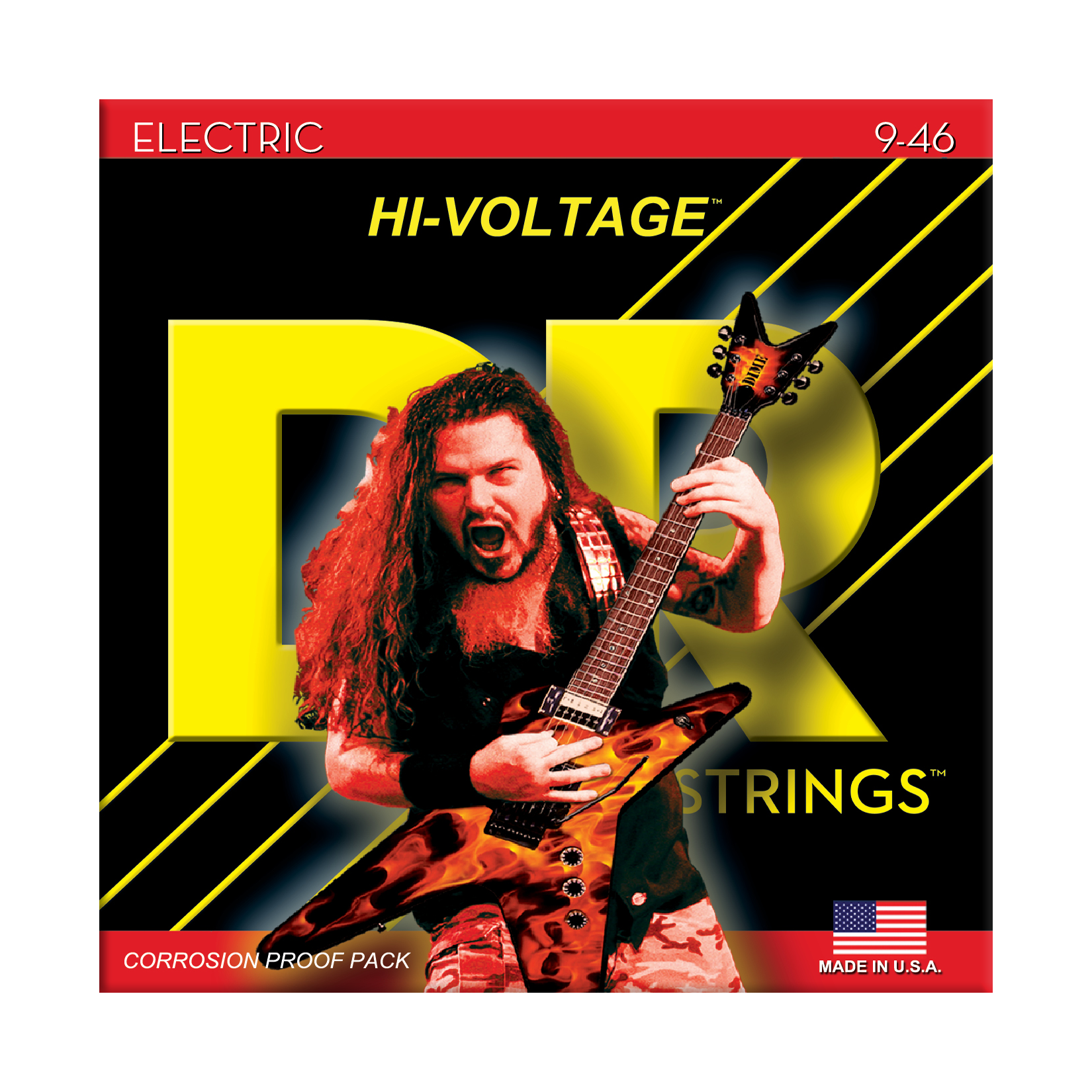 DR Strings DR HI-VOLTAGE Dimebag Darrell Signature Series Electric Guitar String Set - 9-46 Light-Medium DGB-9/46