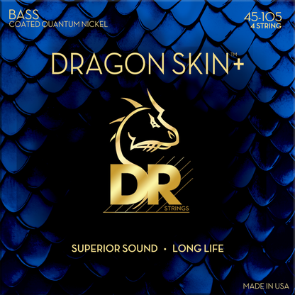 DR Strings DR Dragon Skin+ Quantum Nickel Electric Bass Strings Long Scale Set - 4-String 45-105 DBQ-45