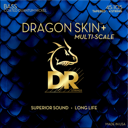 DR Strings DR Dragon Skin+ Quantum Nickel Electric Bass Strings Multi-Scale Set - 4-String 45-105t DBQM-45