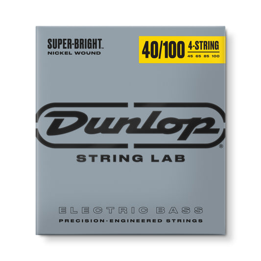 Jim Dunlop Dunlop Super Bright Nickel Plated Steel Electric Bass Strings Long Scale Set - 4-String 40-100 Light DBSBN40100