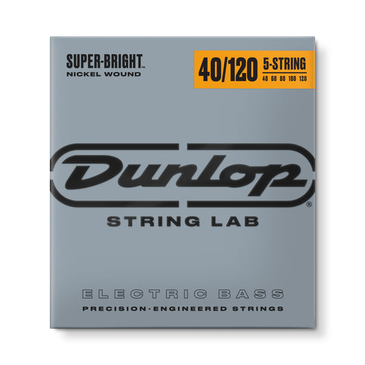 Jim Dunlop Dunlop Super Bright Nickel Plated Steel Electric Bass Strings Long Scale Set - 5-String 40-120 DBSBN40120