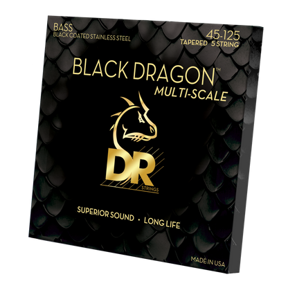 DR Strings DR Black Dragon Coated Multi-Scale Set - 5-String 45-125t DBSMB5-45