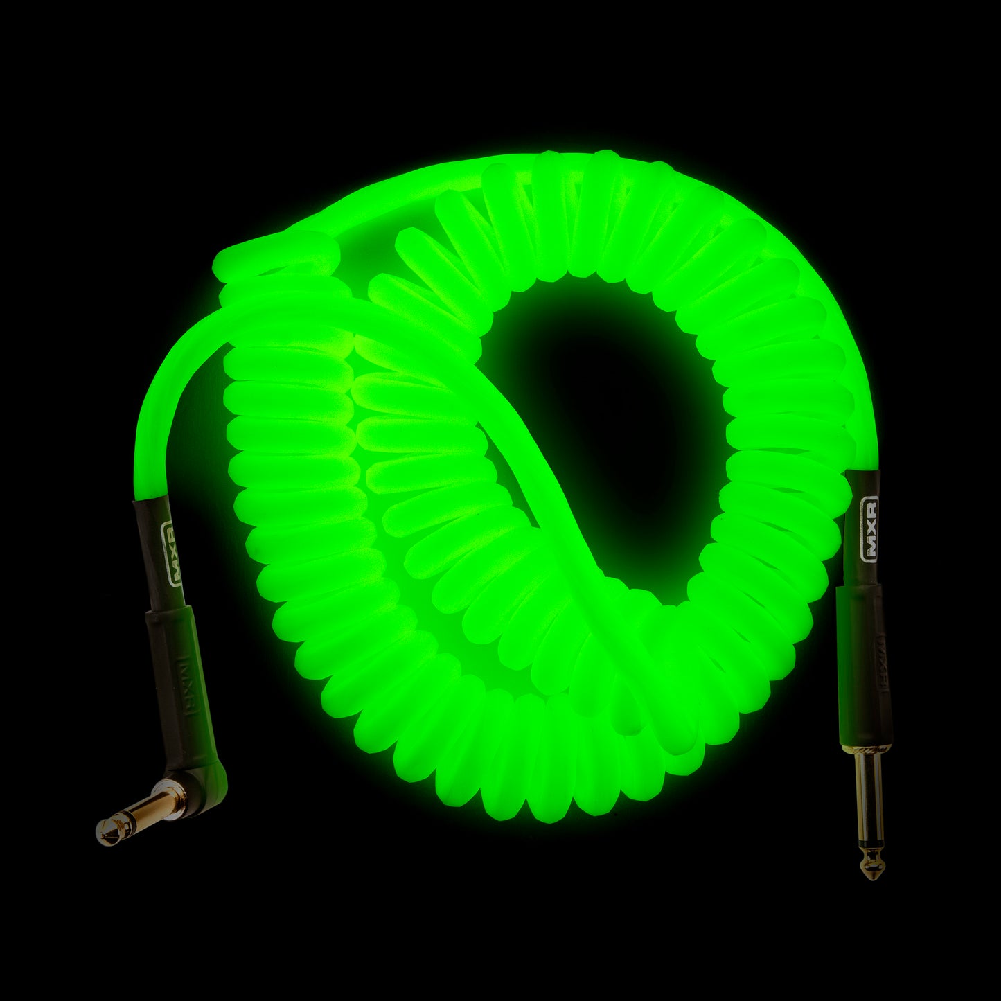 MXR MXR COILED GLOW INSTRUMENT CABLE - RIGHT / STRAIGHT 15 FT - DCICG15R