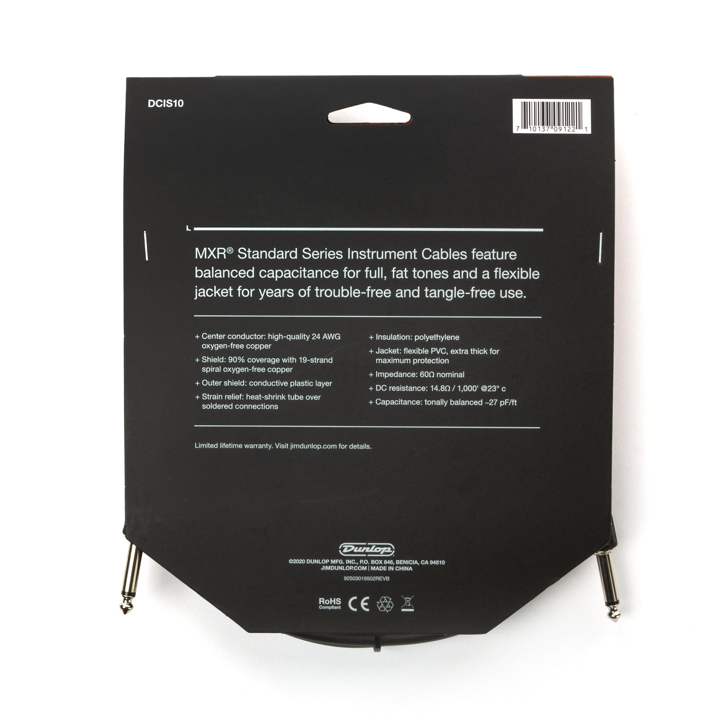 Cry Baby MXR STANDARD INSTRUMENT CABLE - STRAIGHT / STRAIGHT 10 FT - DCIS10