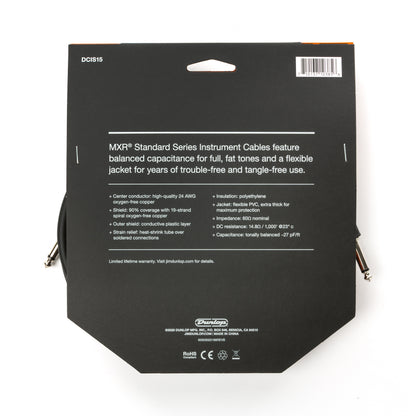 Cry Baby MXR STANDARD INSTRUMENT CABLE - STRAIGHT / STRAIGHT 15 FT - DCIS15