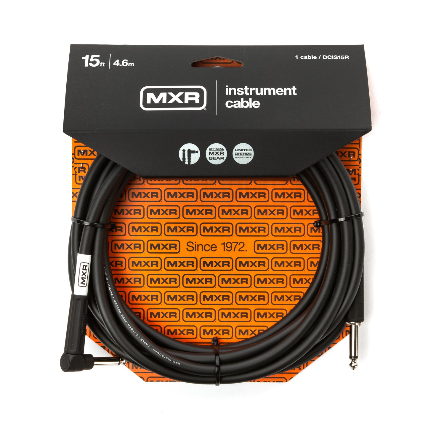 Cry Baby MXR STANDARD INSTRUMENT CABLE - RIGHT / STRAIGHT 15 FT - DCIS15R