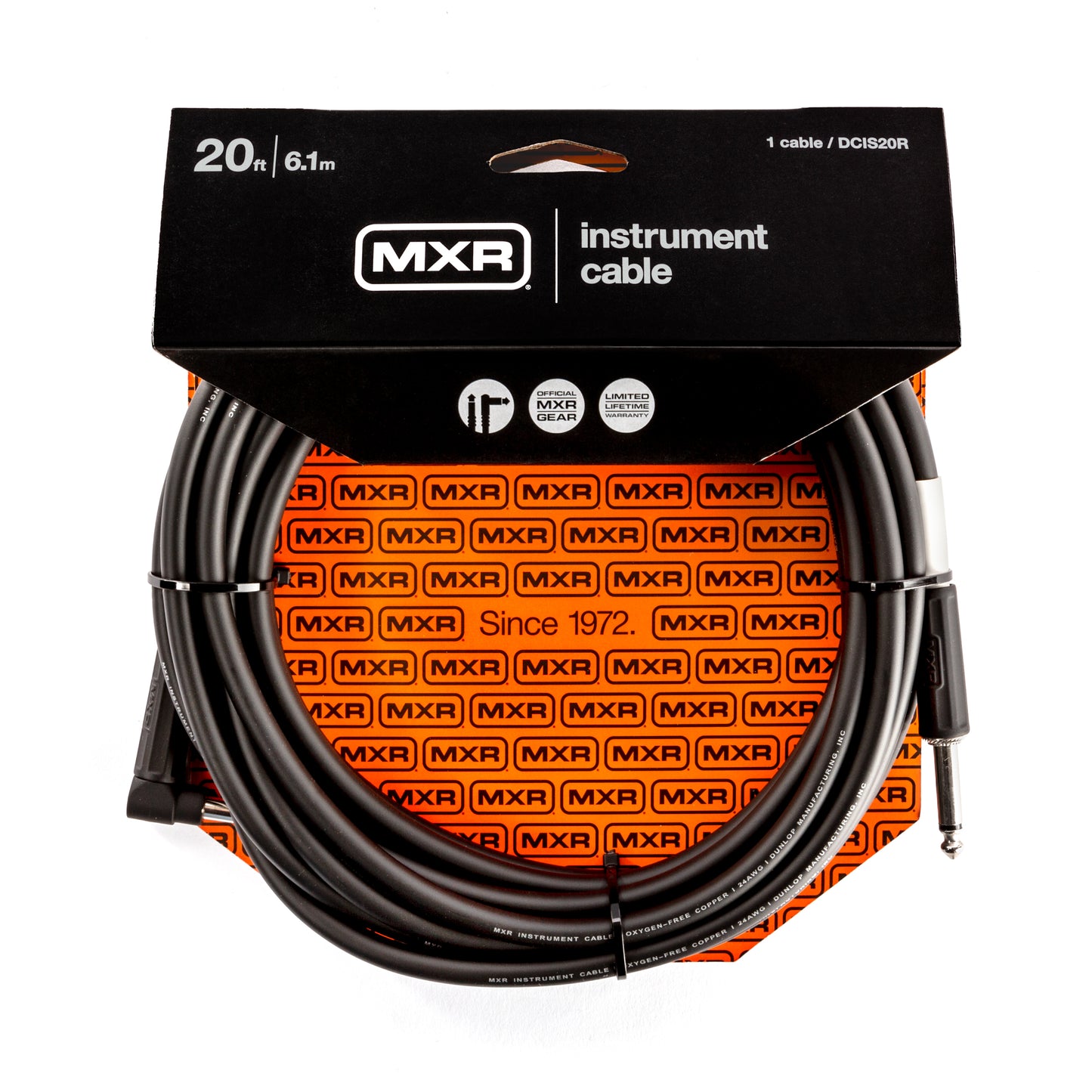 MXR MXR STANDARD INSTRUMENT CABLE - RIGHT / STRAIGHT 20 FT - DCIS20R