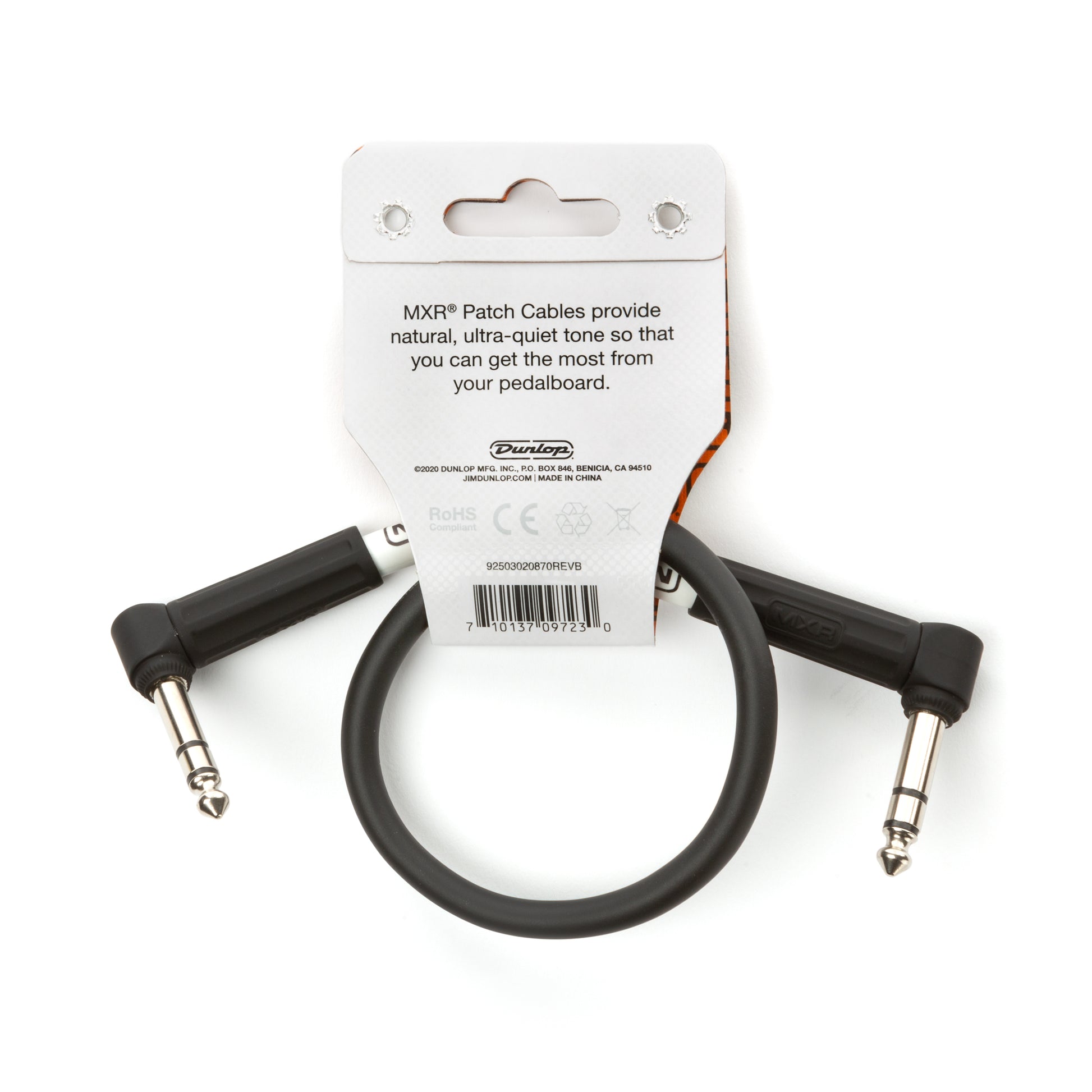 MXR MXR TRS STEREO PATCH CABLE RIGHT/RIGHT - 01 FOOT - DCIST1RR