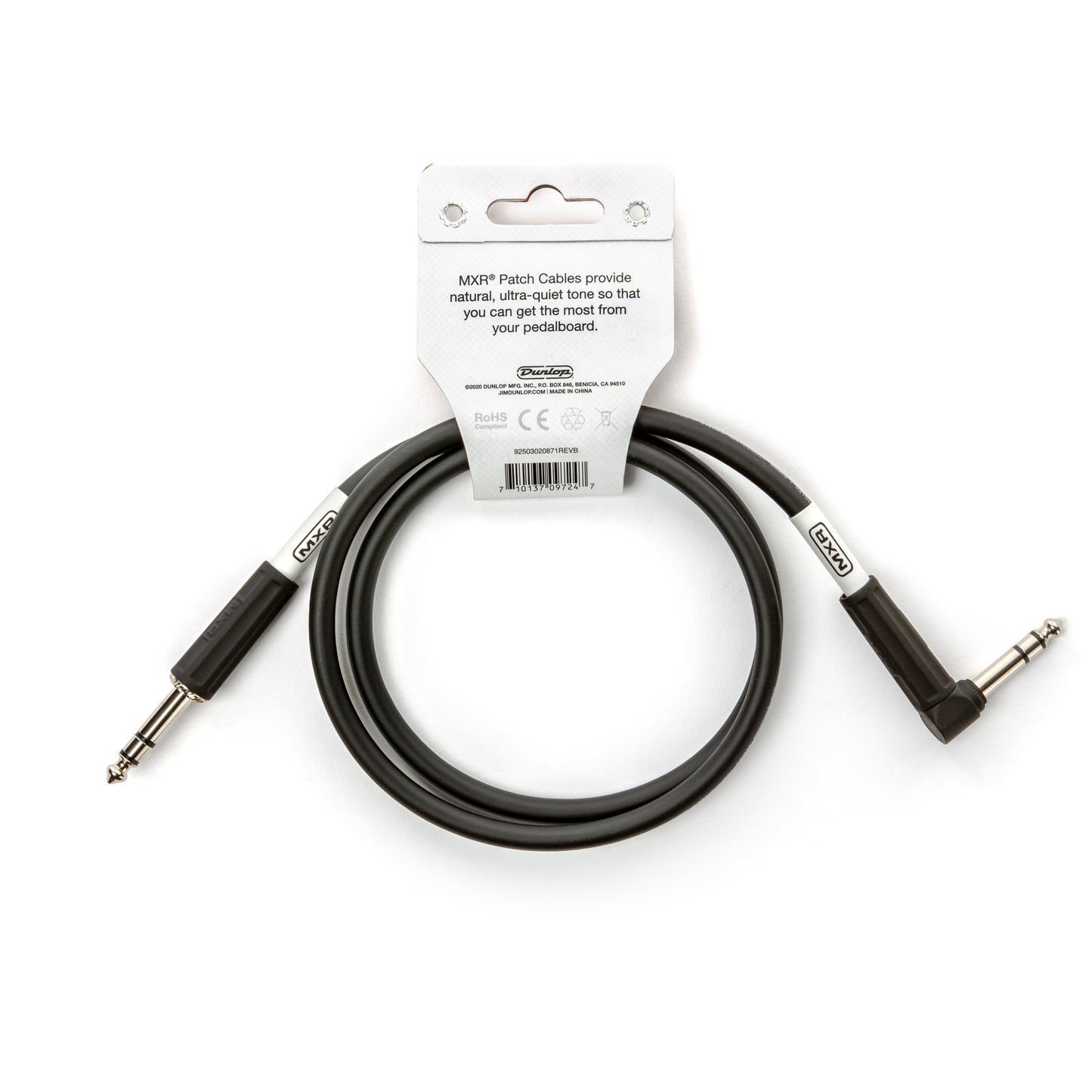MXR MXR TRS STEREO PATCH CABLE RIGHT/RIGHT - 03 FOOT - DCIST3R