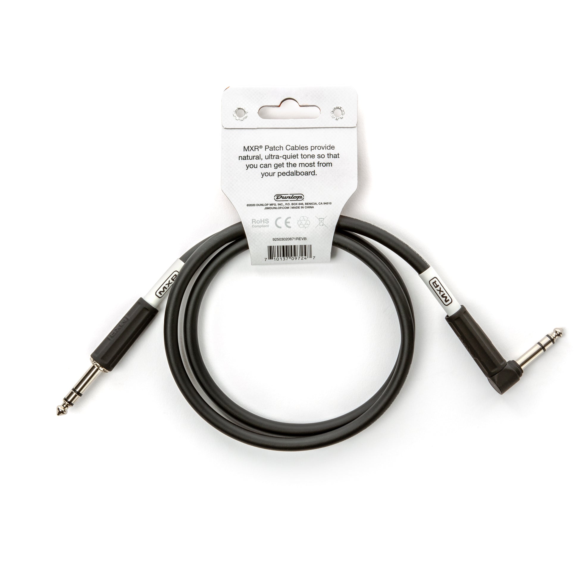 MXR MXR TRS STEREO PATCH CABLE RIGHT/RIGHT - 03 FOOT - DCIST3R