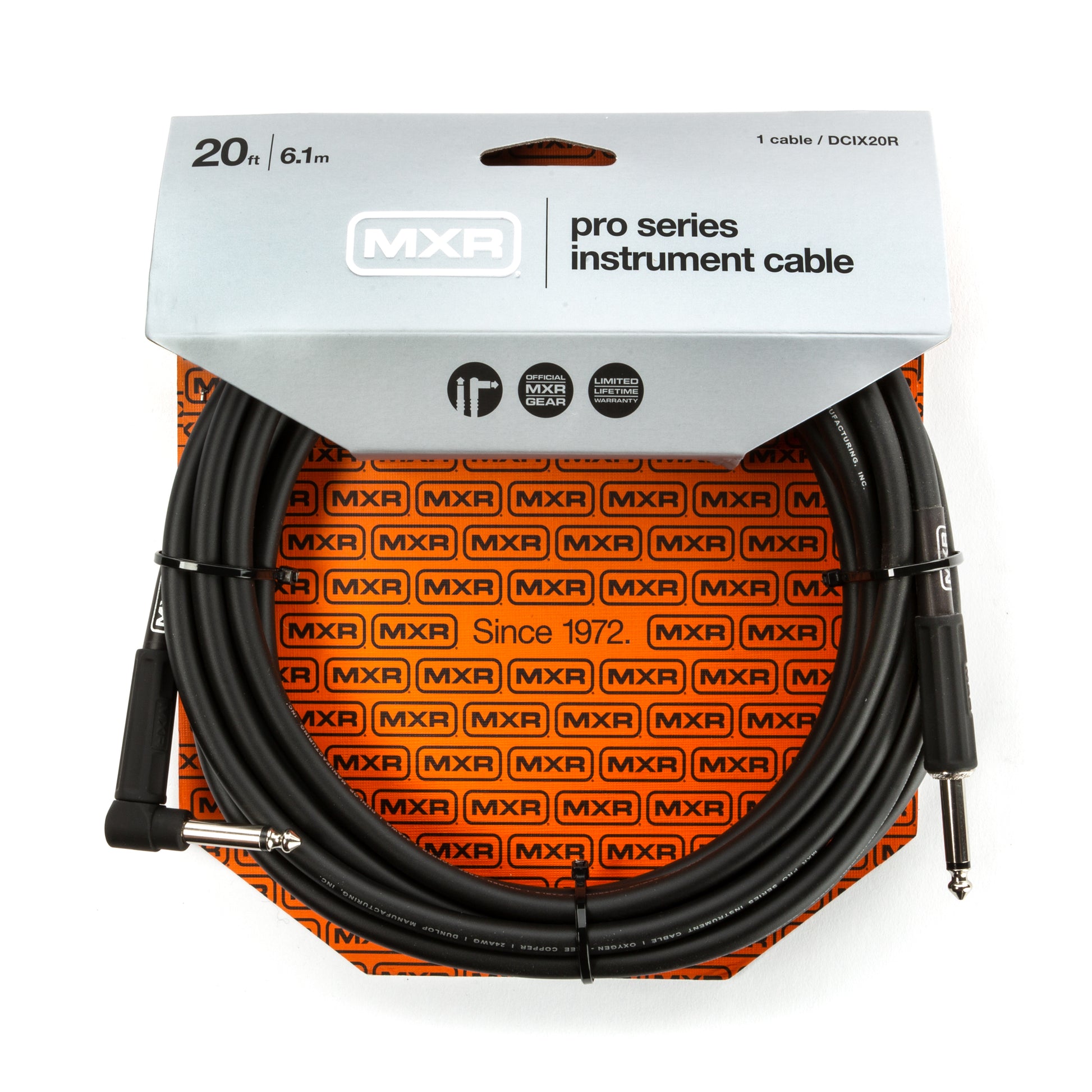 Cry Baby MXR PRO SERIES INSTRUMENT CABLE - RIGHT / STRAIGHT 20 FT - DCIX20R