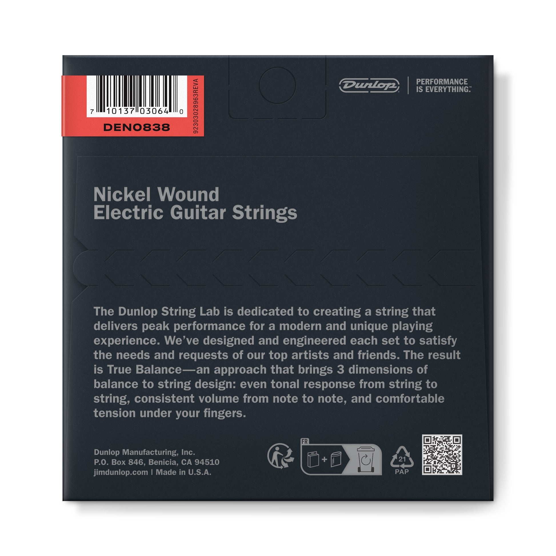 Jim Dunlop DUNLOP NICKEL WOUND ELECTRIC GUITAR 06-STRING SET - 08-38 SUPER LIGHT - DEN0838
