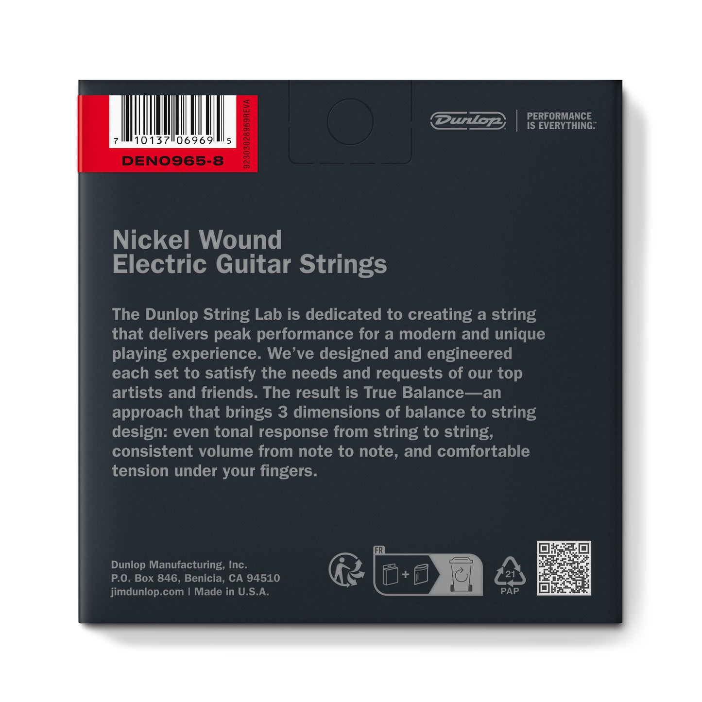 Jim Dunlop DUNLOP NICKEL WOUND ELECTRIC GUITAR 08-STRING SET - 09-65 EXTRA LIGHT - DEN09658