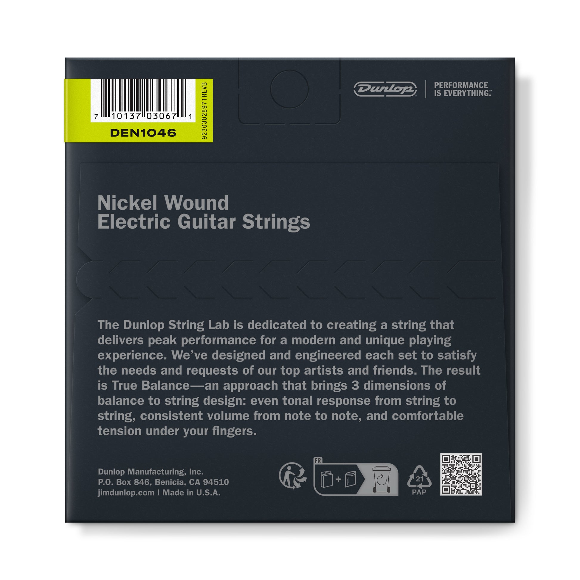 Jim Dunlop DUNLOP NICKEL WOUND ELECTRIC GUITAR 06-STRING SET - 10-46 - LIGHT - DEN1046