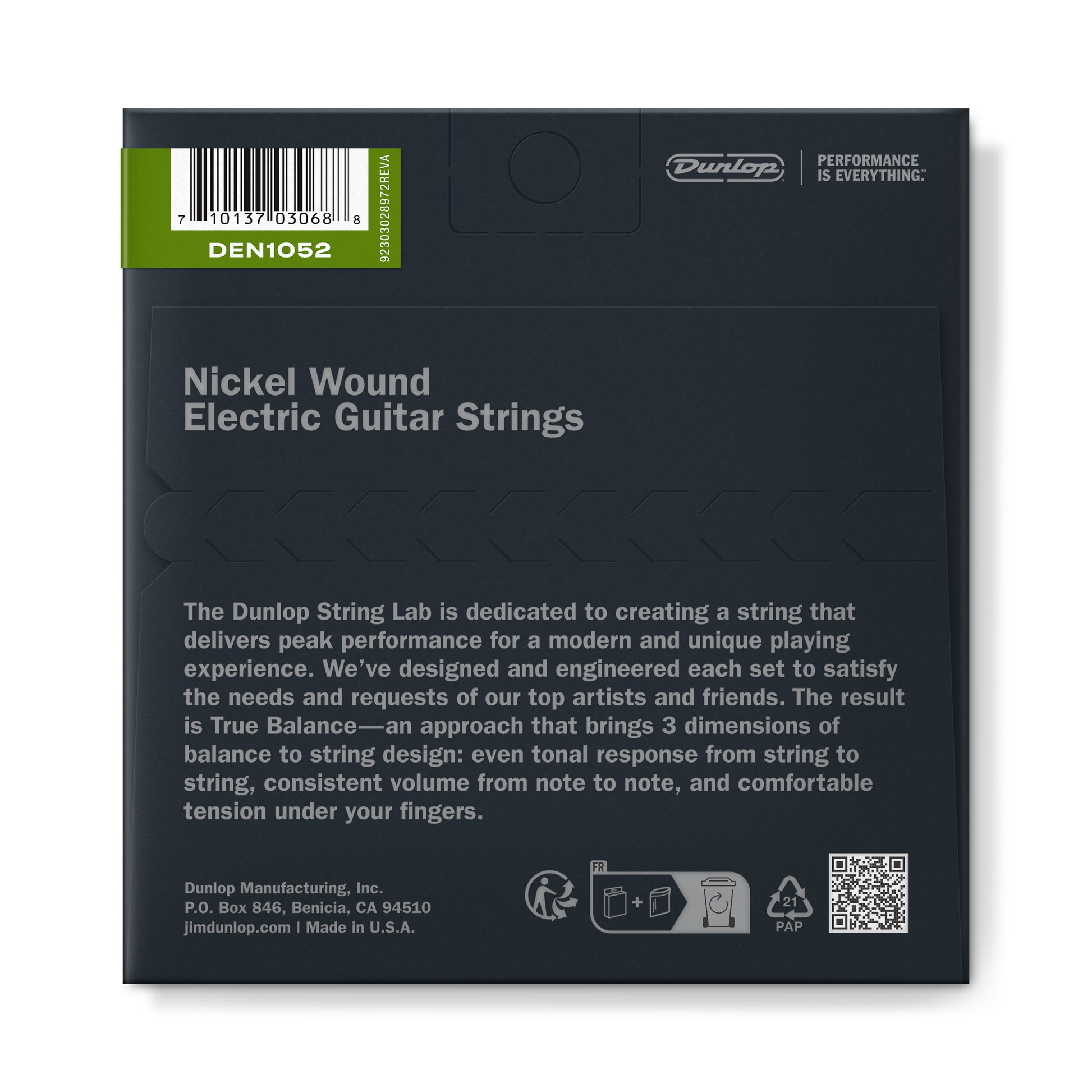 Jim Dunlop DUNLOP NICKEL WOUND ELECTRIC GUITAR 06-STRING SET - 10-52 - HYBRID MEDIUM/HEAVY - DEN1052